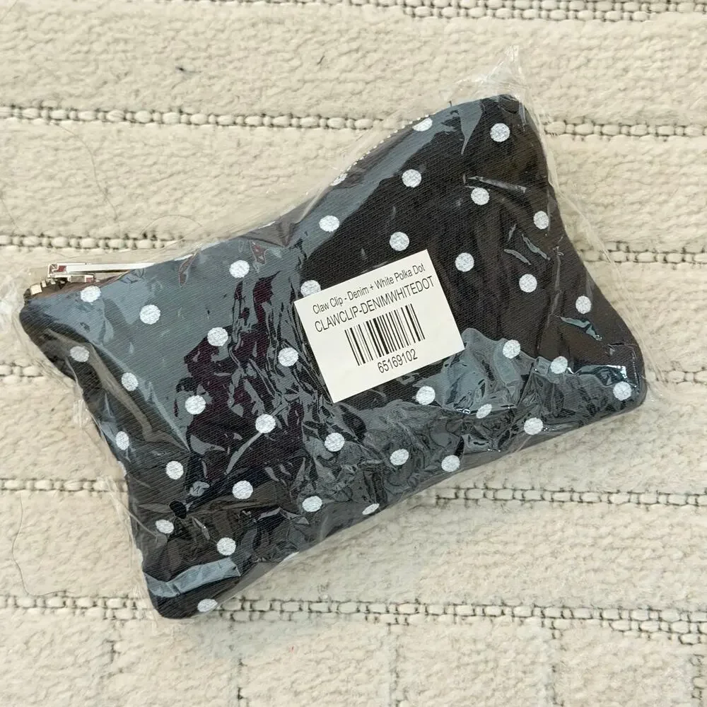 LIMITED EDITION NEW PARKE CLAW CLIP IN DENIM POLKA DOT